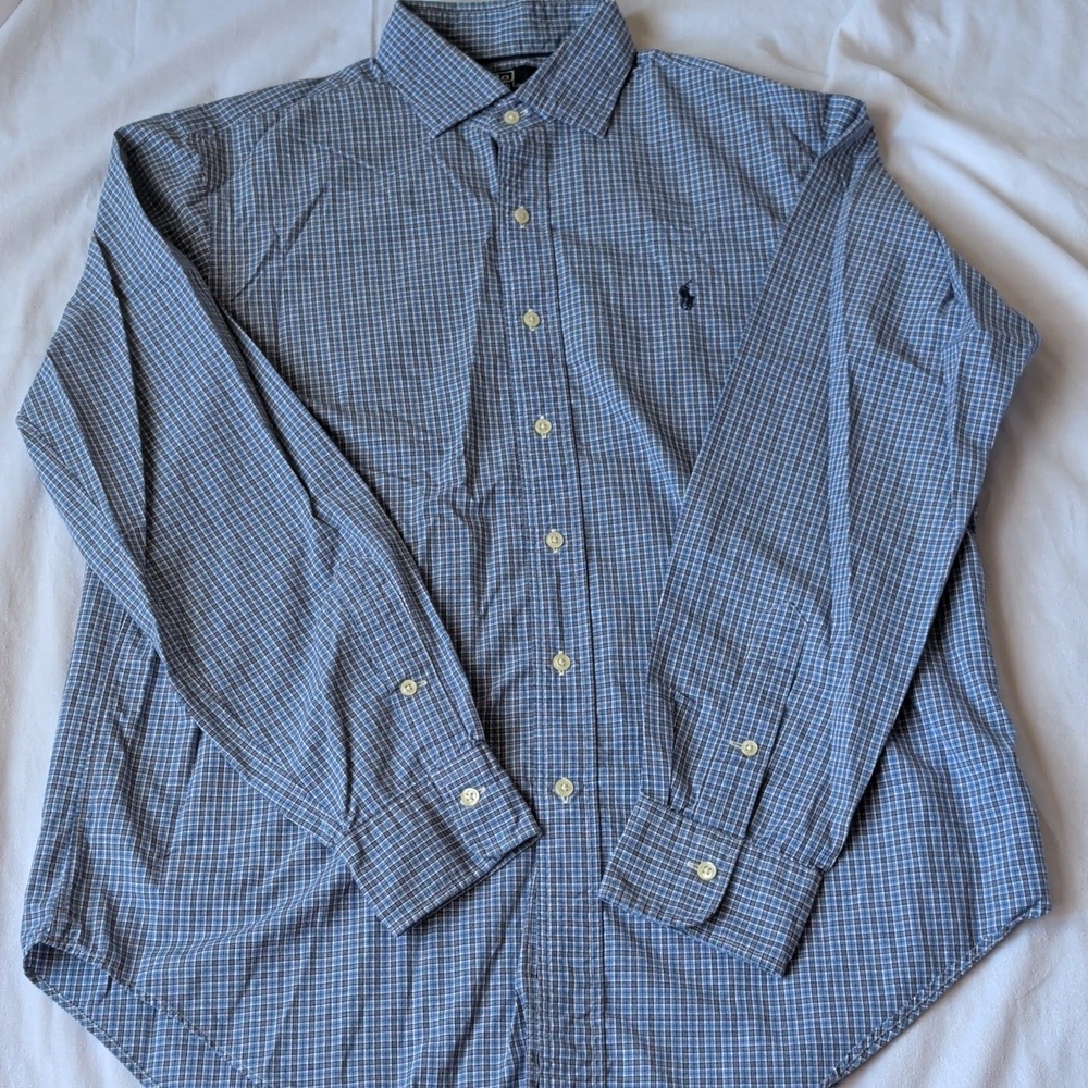 Polo by Ralph Lauren Blue small Plaid Button Up Size XL Casual